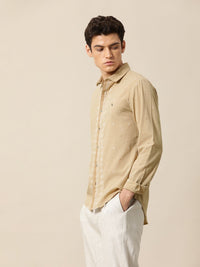 Mr Bowerbird Men Brown Printed Tailored Fit Selvedge Casual Shirt