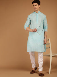 SOJANYA Motif Etnik Sulam Kurta Kapas Tulen