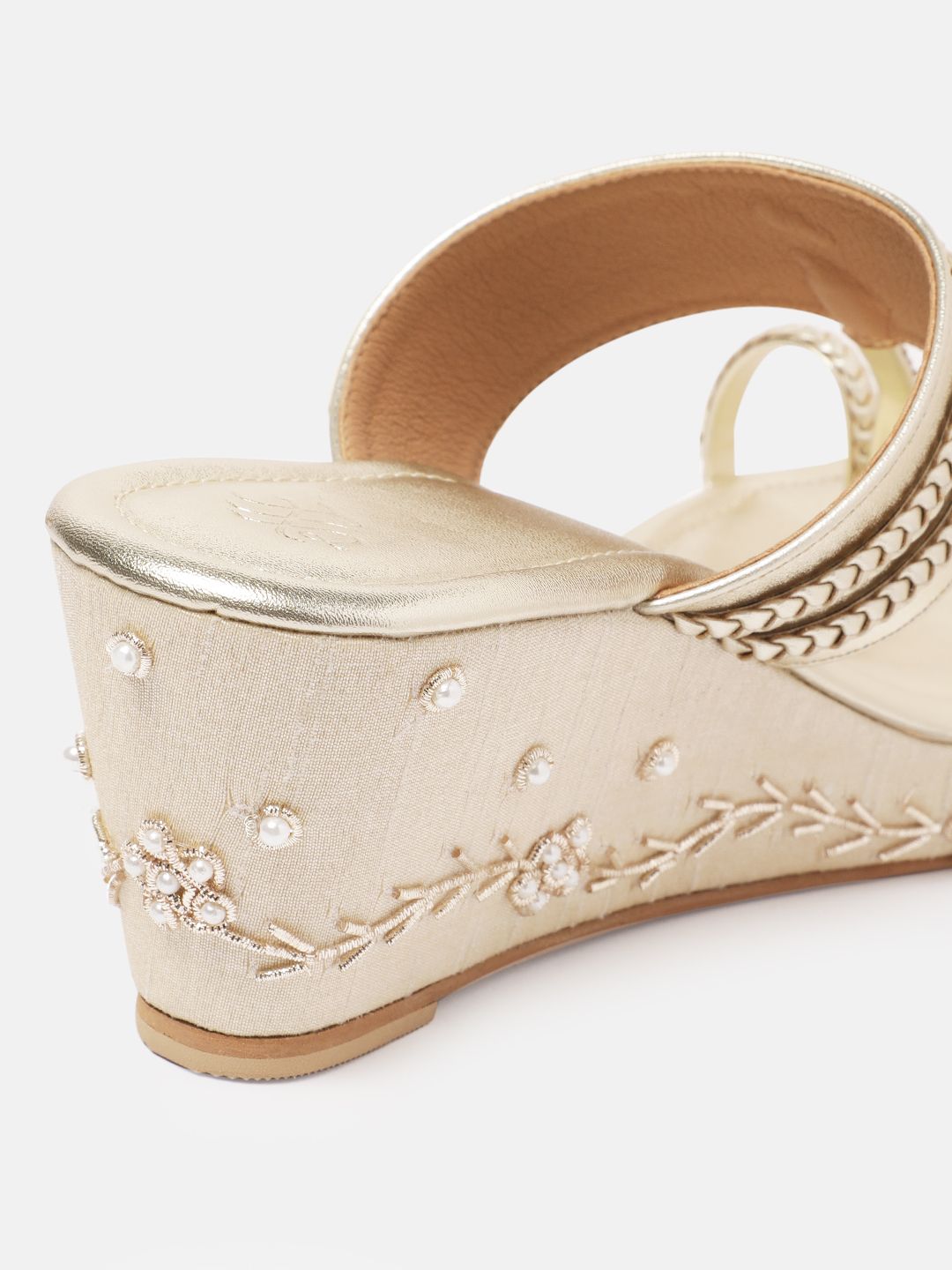 House of Pataudi Ethnic Embellished Wedge Heels