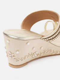 House of Pataudi Ethnic Embellished Wedge Heels