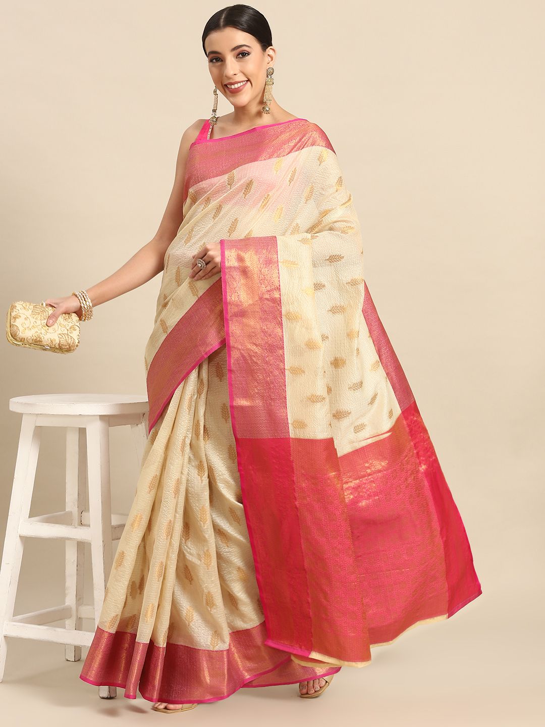 Silk Land Floral Zari Tissue Mysore Silk Saree