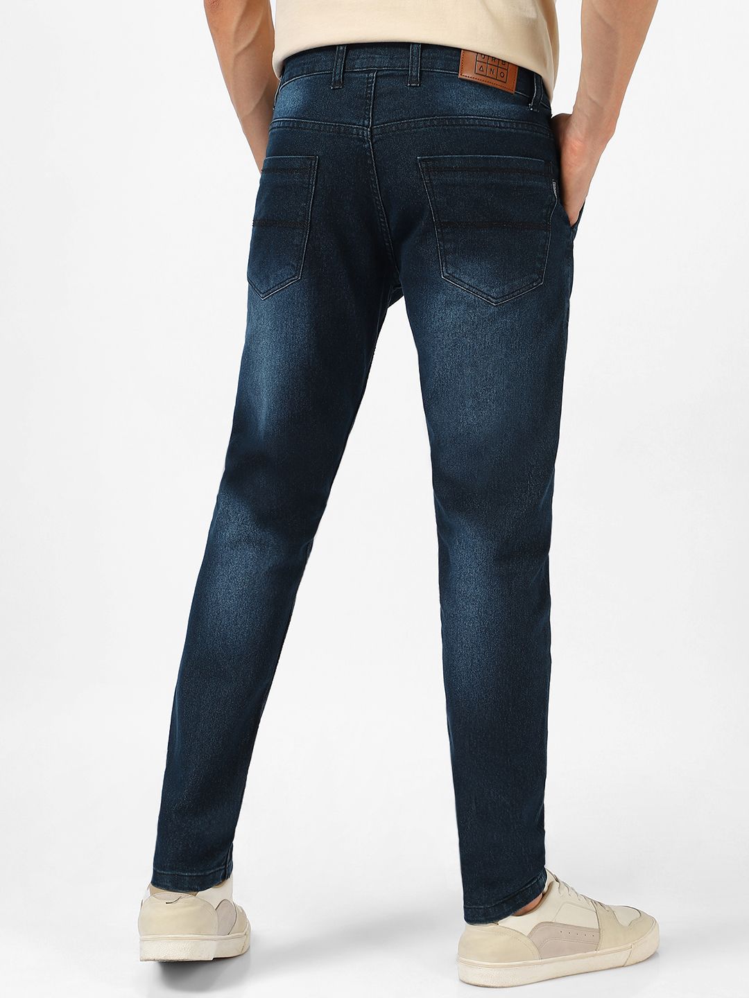 Urbano Fashion Men Slim Fit Slash Knee Light Fade Stretchable Jeans