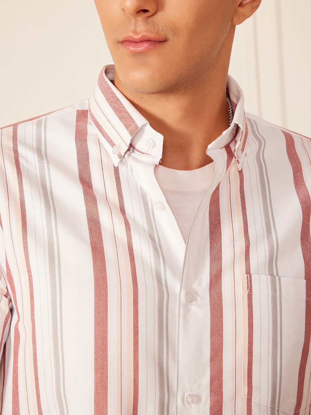 DENNISON Smart Striped Button-Down Collar Casual Shirt
