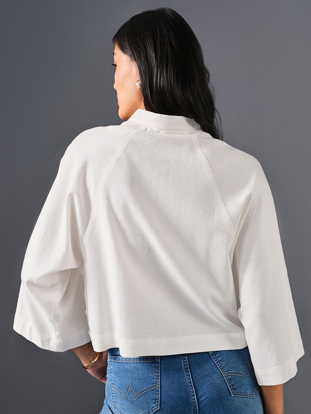AND Flared Sleeve Shirt Style Top