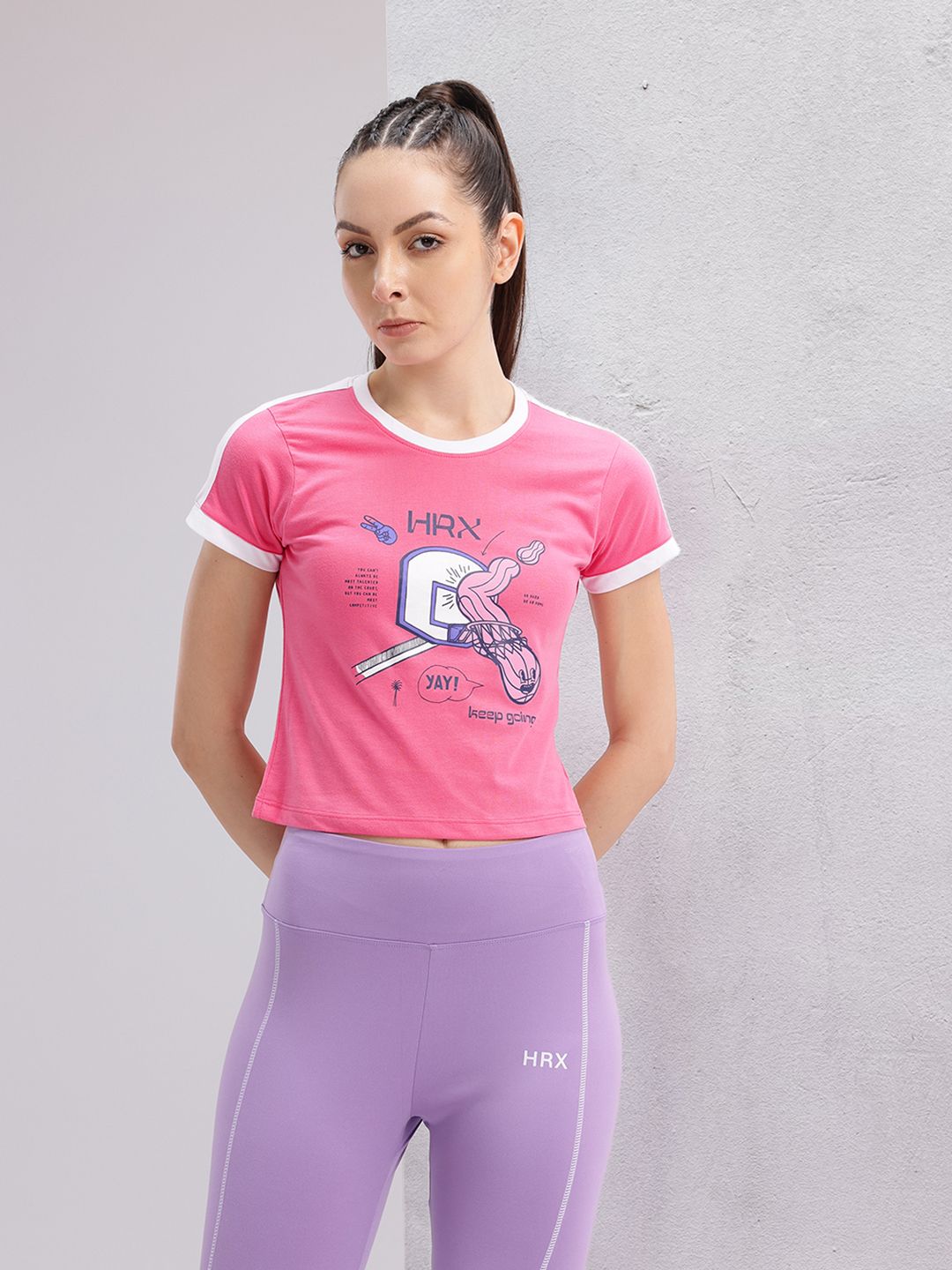 HRX by Hrithik Roshan Lifestyle Graphic Printed Crop T-shirt