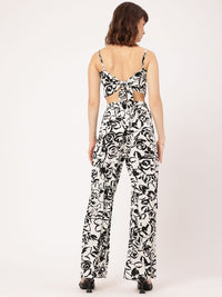 DressBerry Wanderlust Wear Monochrome Floral Print Tie-Up Back Top Co-Ords