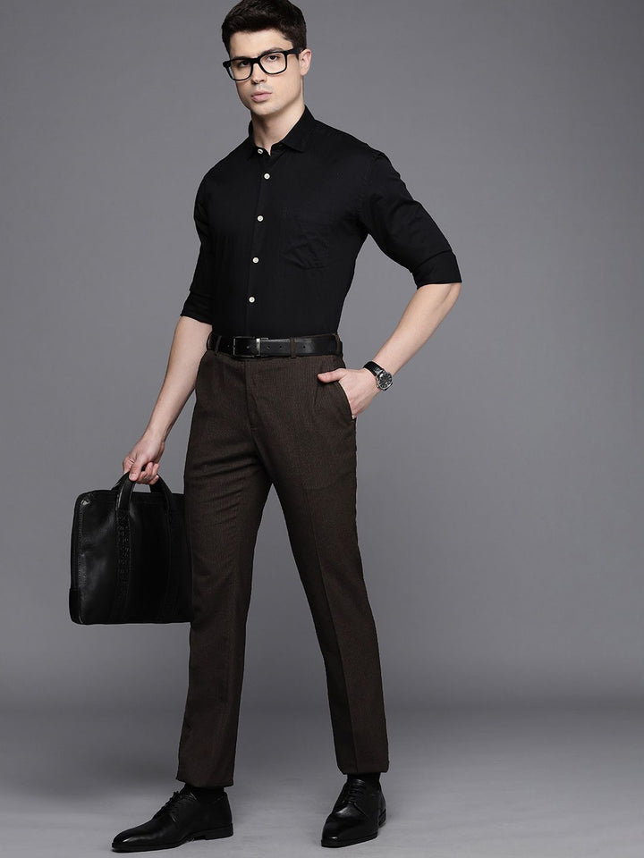Raymond Men Checked Slim Fit Formal Trousers