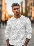 Urbano Fashion Men White  Grey Printed Slim Fit Training or Gym Pure Cotton T-shirt
