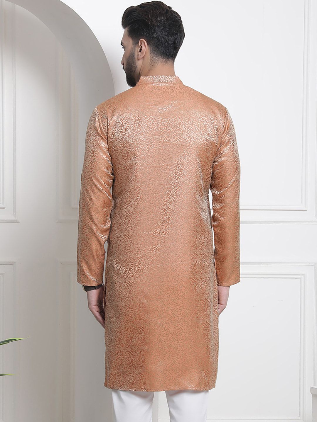 SOJANYA Kolar Pancaragam Motif Etnik Benang Kerja Kurta