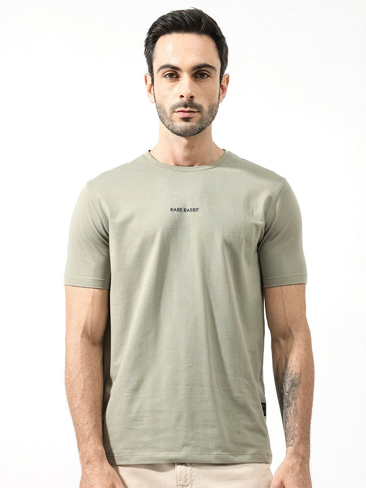 RARE RABBIT Men Stark Typographic Printed Regular Fit T-Shirt