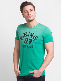 Being Human Men Green Printed Cotton T-shirt