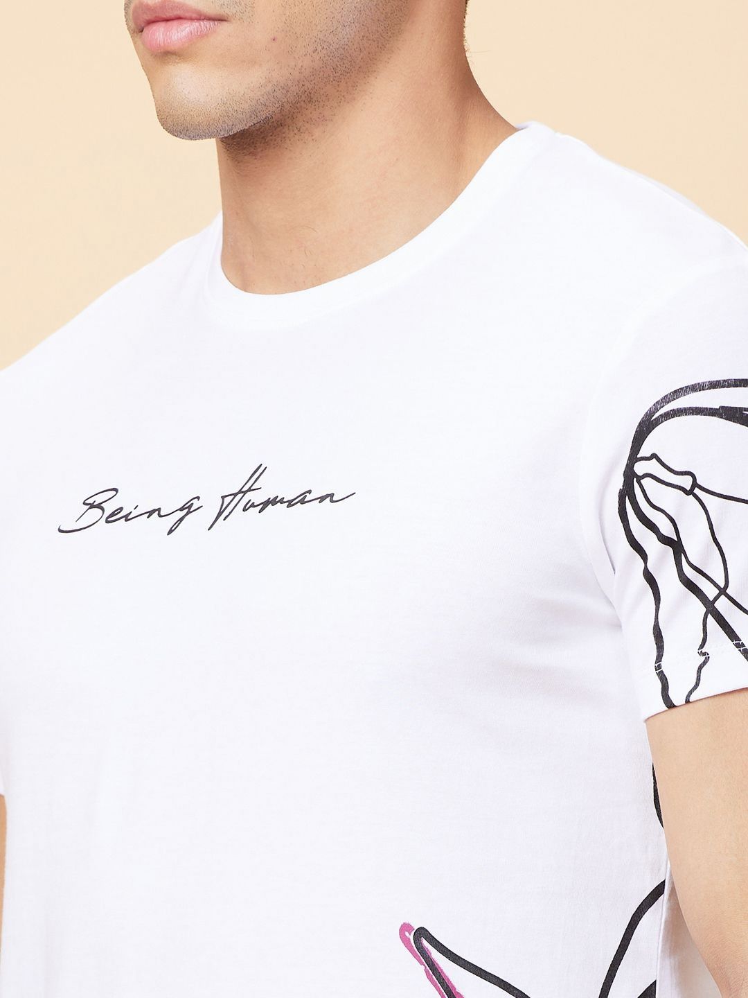 Being Human Men Printed Pure Cotton T-shirt
