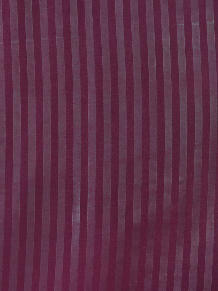 HOSTA HOMES Purple Striped Fitted 280 TC Single Bedsheet with 1 Pillow Covers