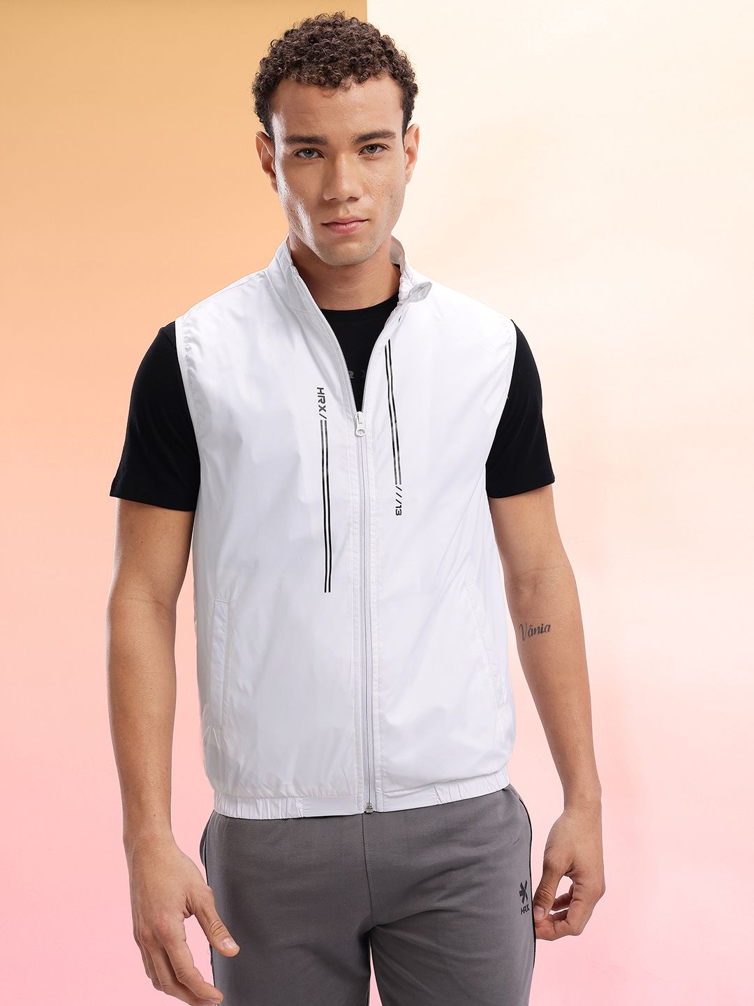 HRX by Hrithik Roshan Mock Collar Brand Logo Detail Gilet