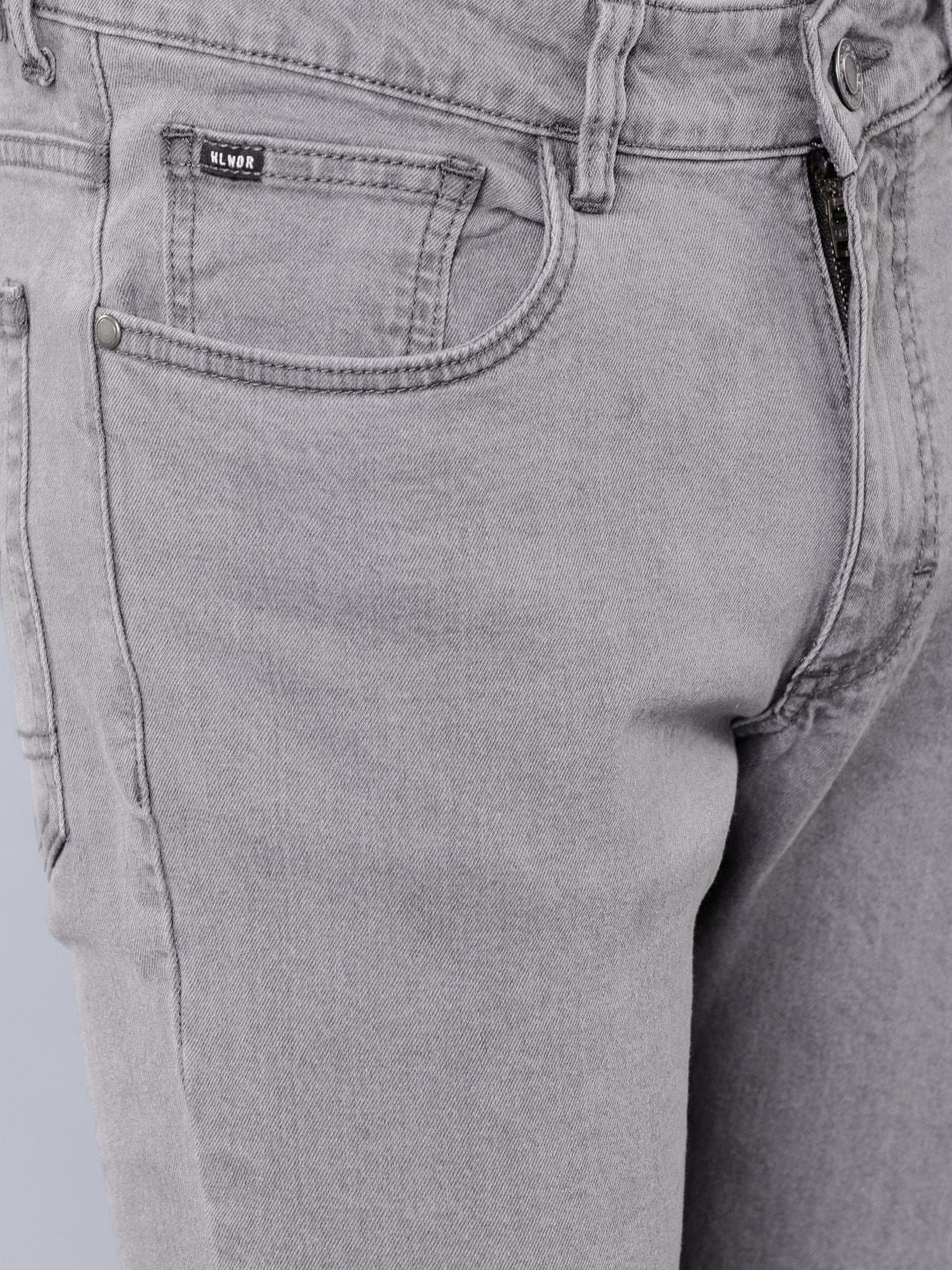 HIGHLANDER Men Grey Slim Fit Mid-Rise Clean Look Stretchable Jeans