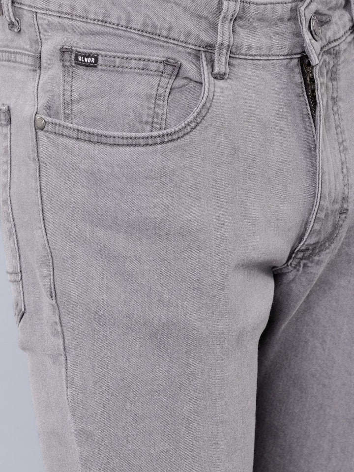 HIGHLANDER Men Grey Slim Fit Mid-Rise Clean Look Stretchable Jeans