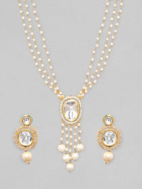 Set Perhiasan Kundan-berlapis Rubans Gold
