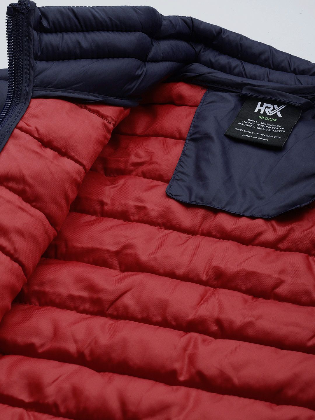 HRX by Hrithik Roshan Men Navy Blue Solid Padded Jacket