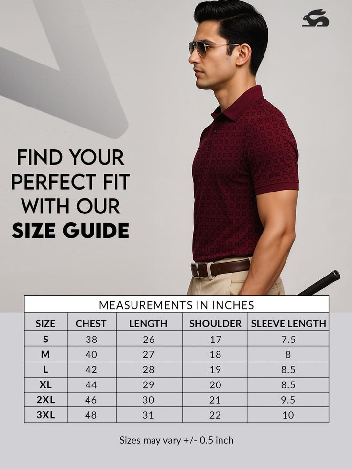 ADRO Men Maroon Cotton Tshirts