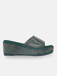 Anouk Embellished Open Back Flatform Heels