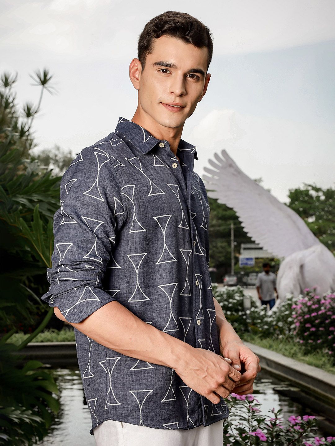 Thomas Scott Men Smart Slim Fit Opaque Printed Casual Shirt