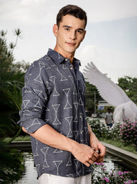 Thomas Scott Men Smart Slim Fit Opaque Printed Casual Shirt