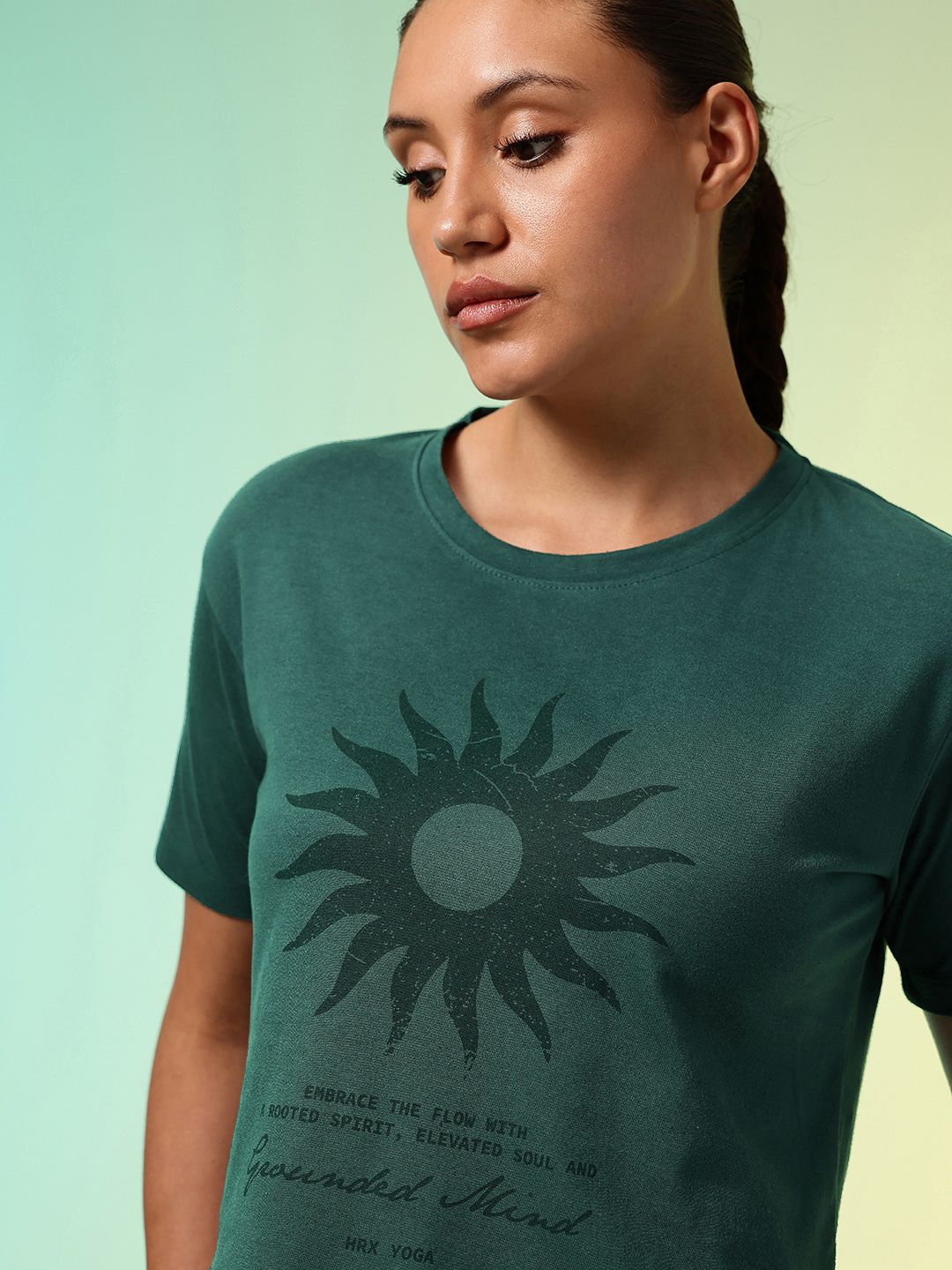 HRX by Hrithik Roshan Graphic Printed Yoga T-shirt