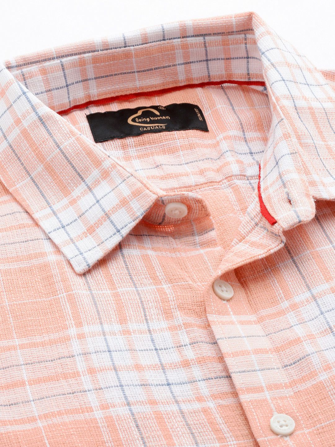 Being Human Slim Fit Checked Pure Cotton Casual Shirt