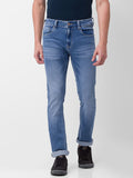 Spykar Men Lurus Fit Light Fade Regangan Seluar jeans