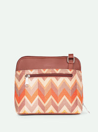ZOUK Geometric Printed Structured Sling Bag
