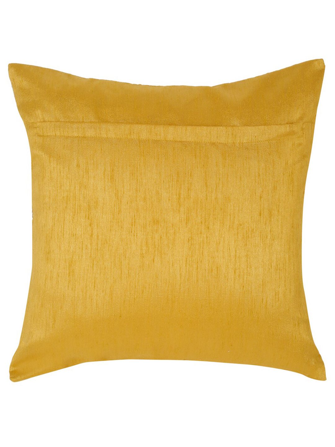 HOSTA HOMES Yellow & Gold-Toned Set of 5 Geometric Square Cushion Covers