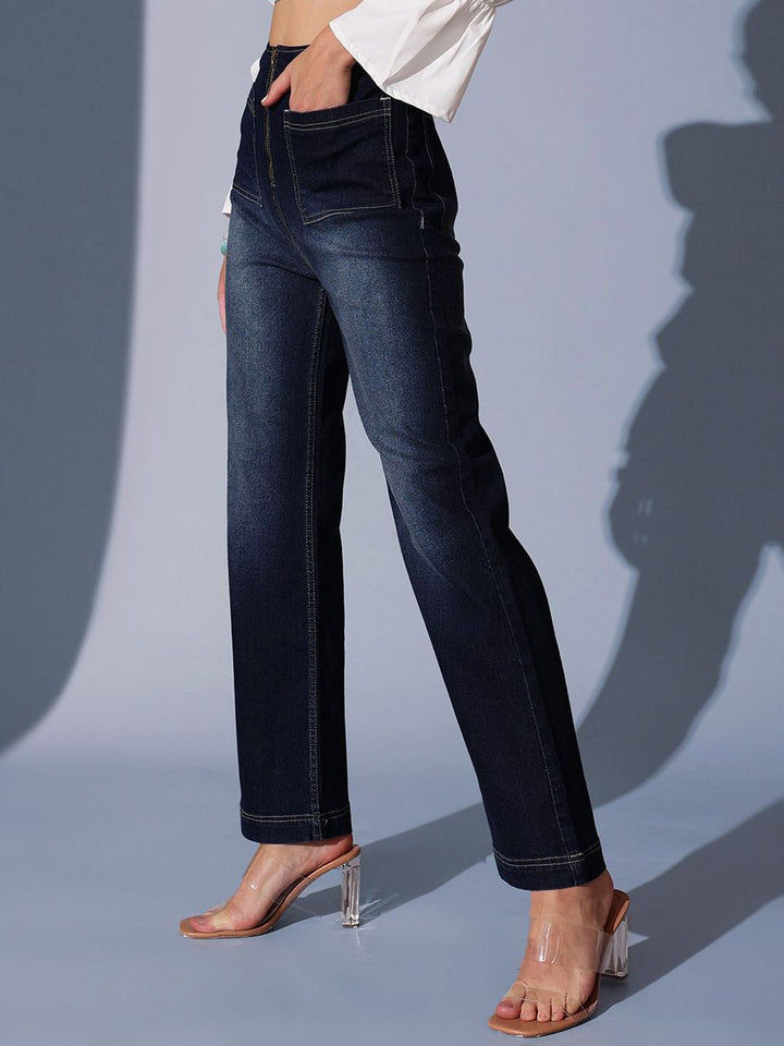 STREET 9 Women Comfort Straight Fit High-Rise Light Fade Jeans