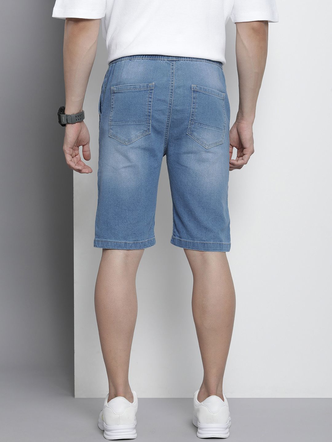The Indian Garage Co Men Faded Denim Shorts