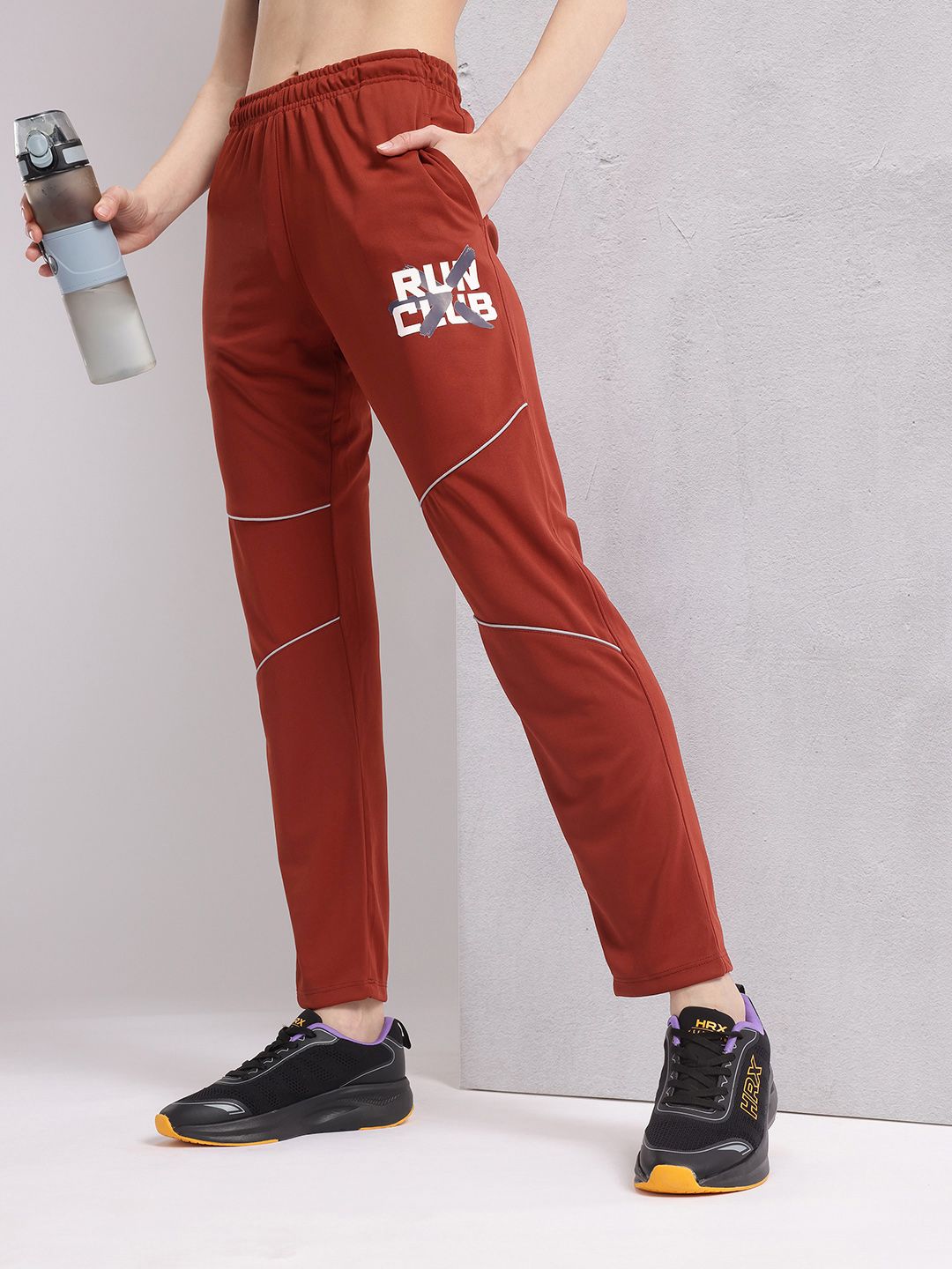 HRX by Hrithik Roshan Women Typography Printed Rapid-Dry Running Track Pants