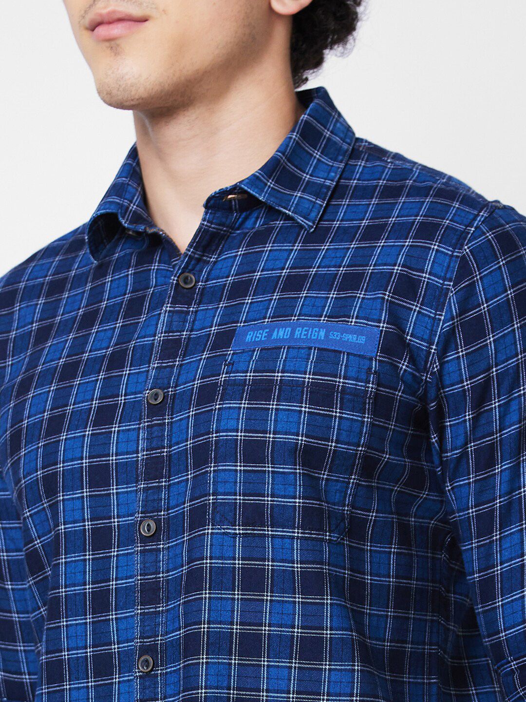 SPYKAR Men Tartan Checked Opaque Cotton Casual Shirt