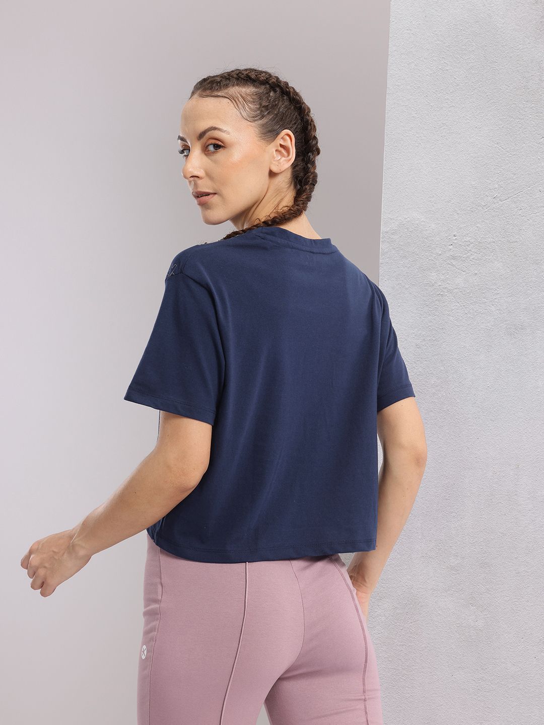 HRX by Hrithik Roshan Typography Printed Drop-Shoulder Sleeves Yoga T-Shirt