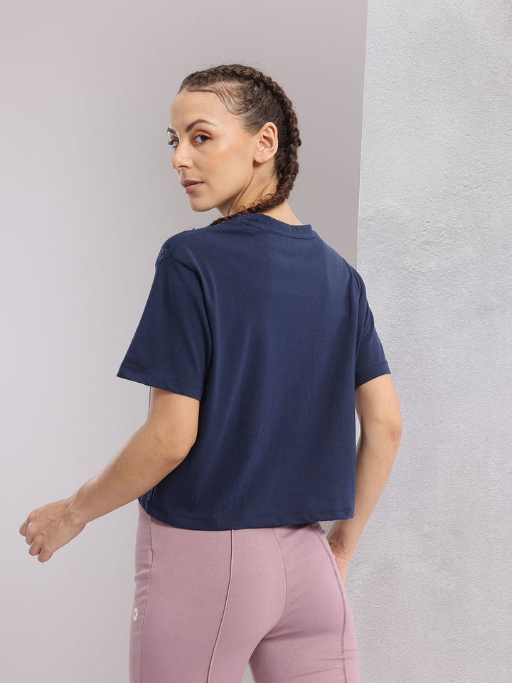 HRX by Hrithik Roshan Typography Printed Drop-Shoulder Sleeves Yoga T-Shirt
