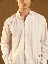 DENNISON Men Drop Shoulder Oversized Vertical Striped Casual Shirt