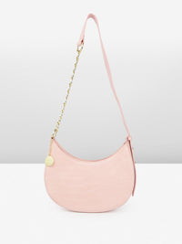 DressBerry Animal Textured Half Moon Shoulder Bag