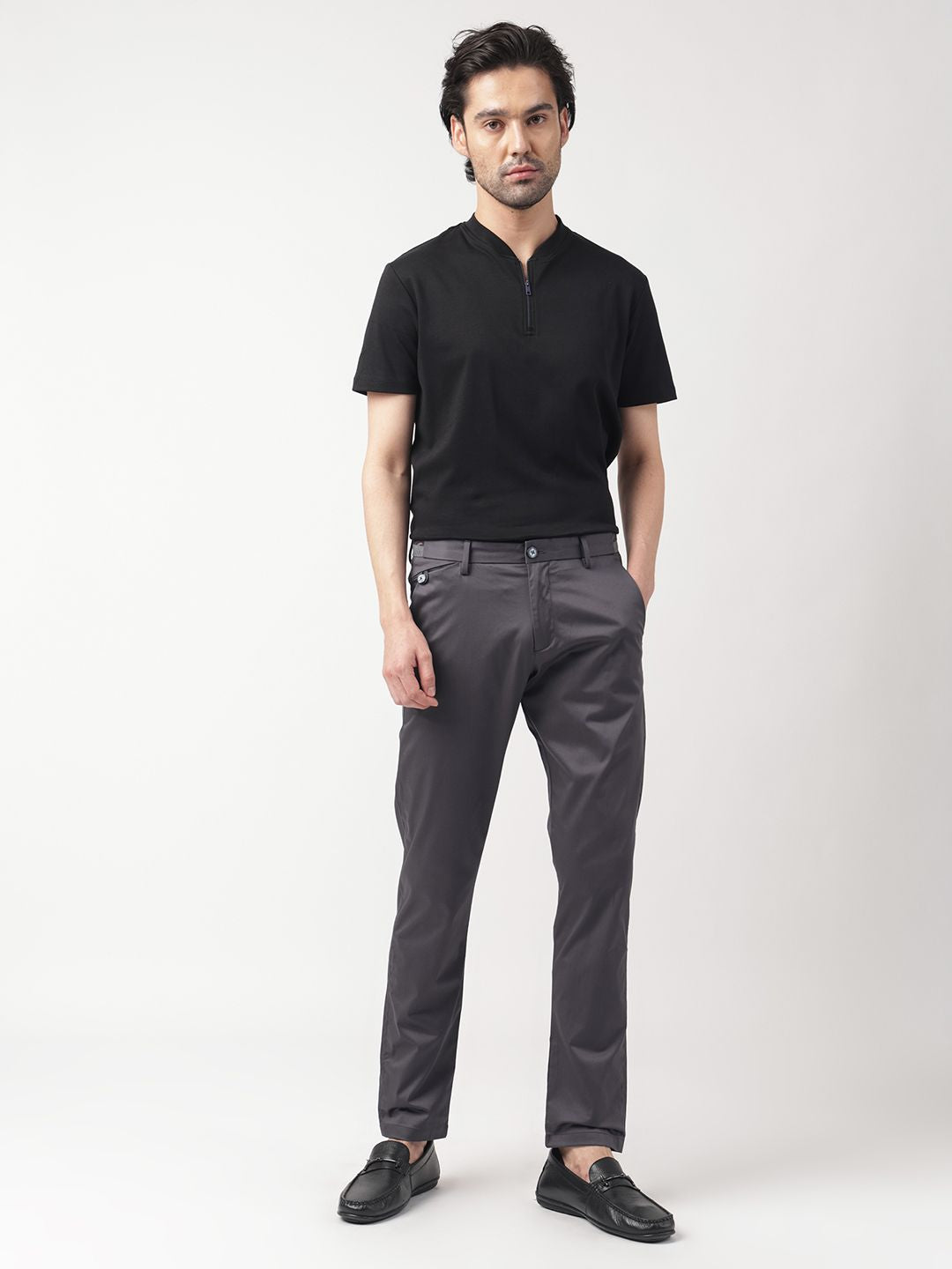 RARE RABBIT Men Daron Mid-Rise Slim Fit Trouser