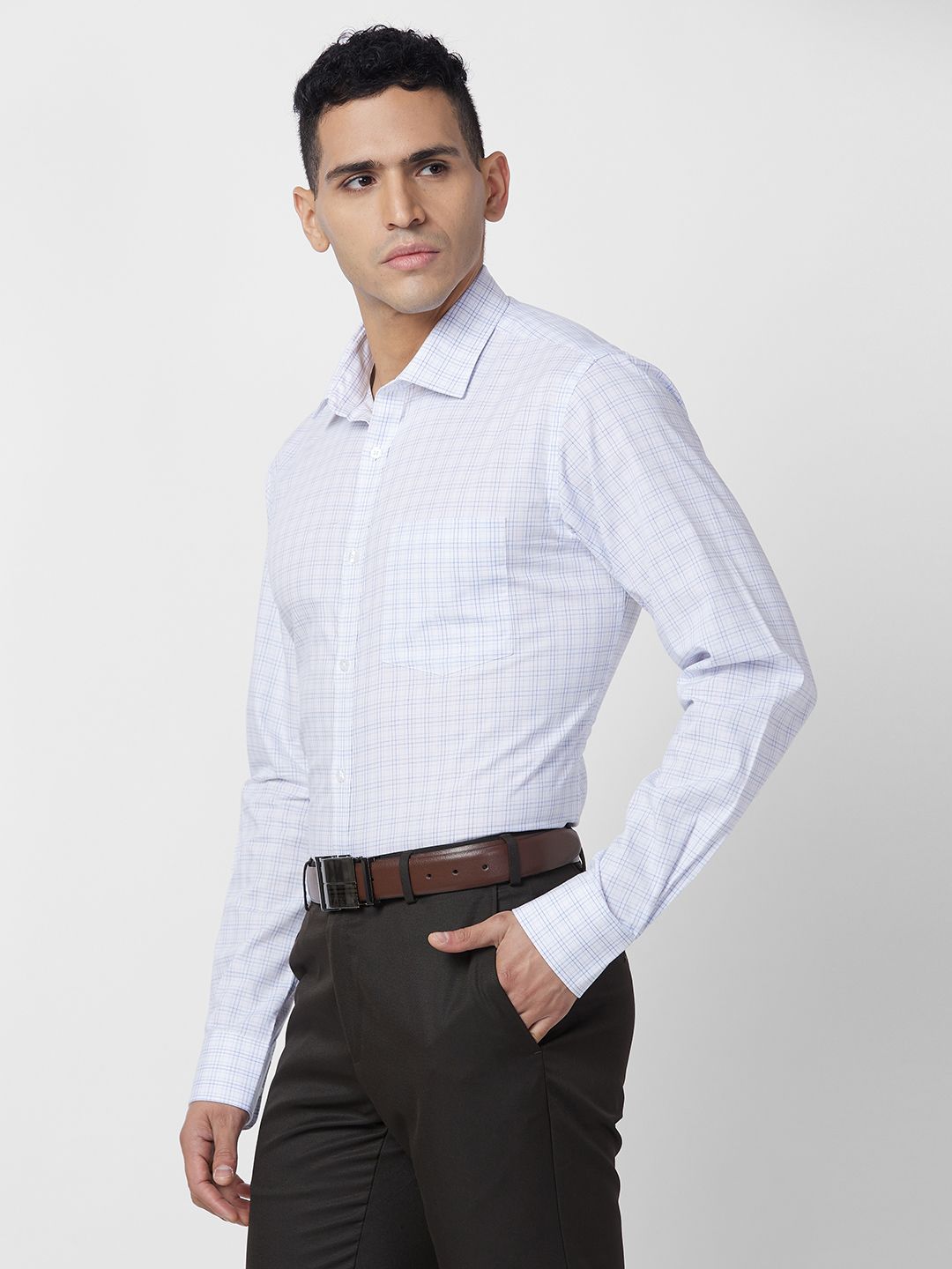 Park Avenue Pure Cotton Slim Fit Opaque Checked Formal Shirt