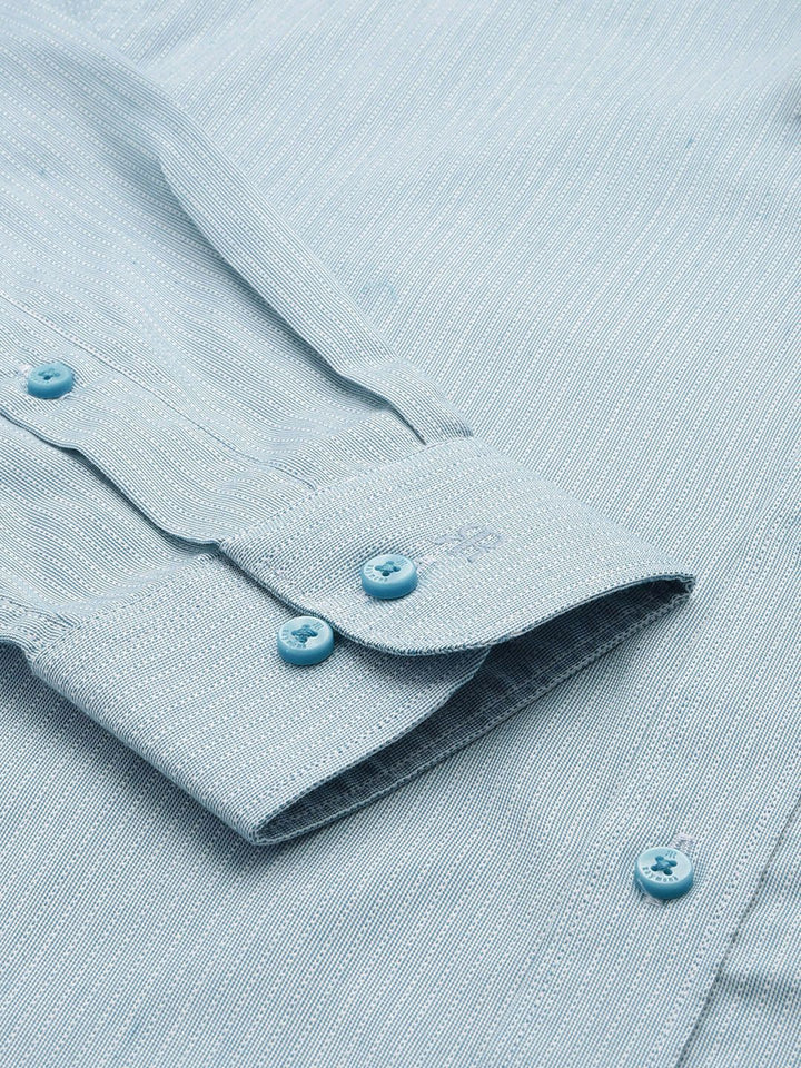 Raymond Pure Cotton Self Design Slim Fit Textured Formal Shirt