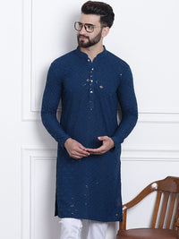 SOJANYA Kurta Kapas Tulen Kolar Mandarin Dihiasi