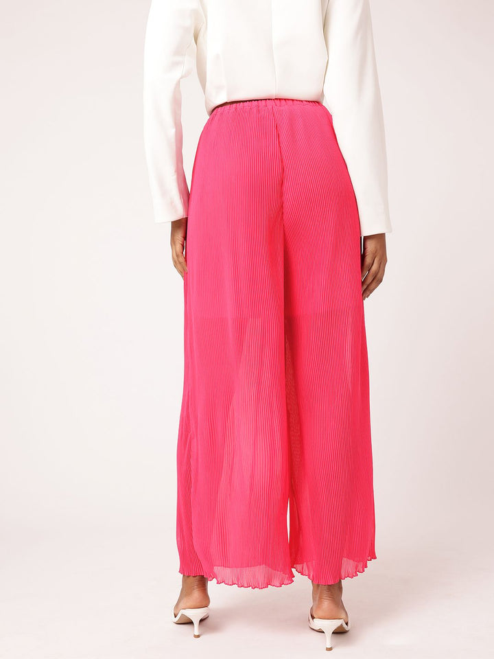 DressBerry Women Enchanting Accordion Rhythm Wide Leg Trousers