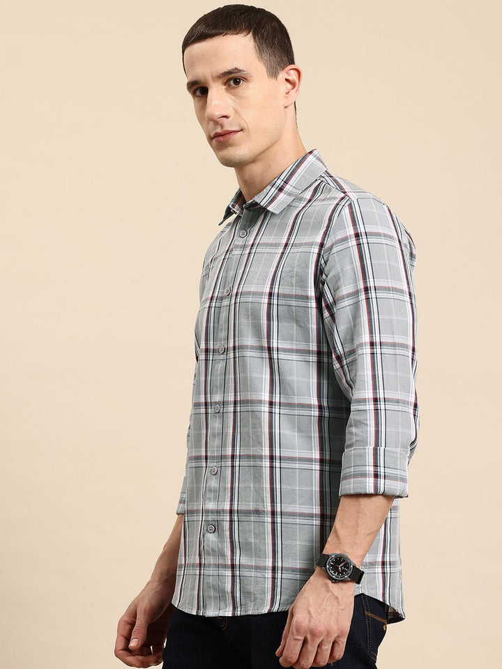 Being Human Tartan Checked Pure Cotton Shirt