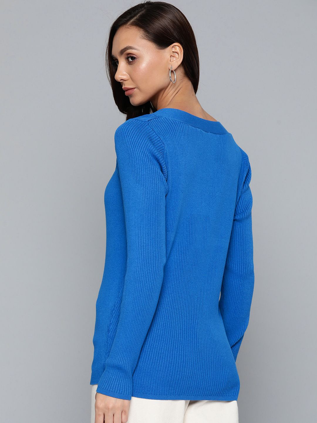 SASSAFRAS Women Blue Solid Pullover