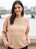 Bewakoof Women's Crystal Rose Oversized Crochet Sweater