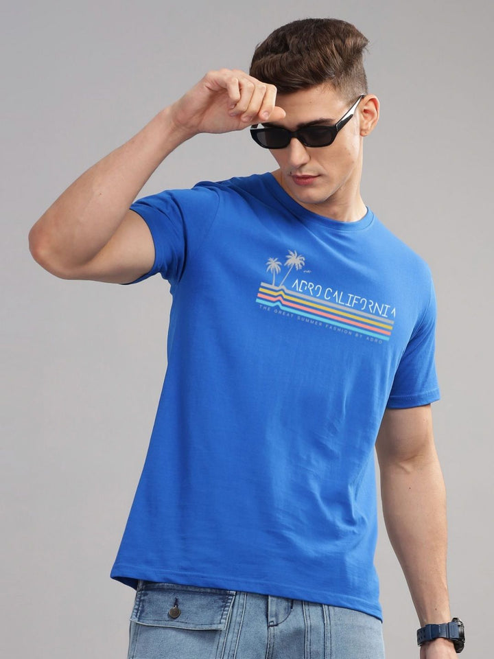ADRO Typography Printed Round Neck Pure Cotton T-shirt