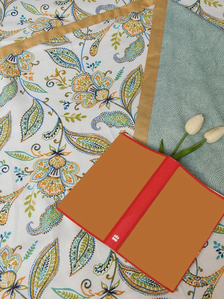 URBAN SPACE Blue & Yellow Floral Printed AC Room 150 GSM Microfibre Single Bed Dohar
