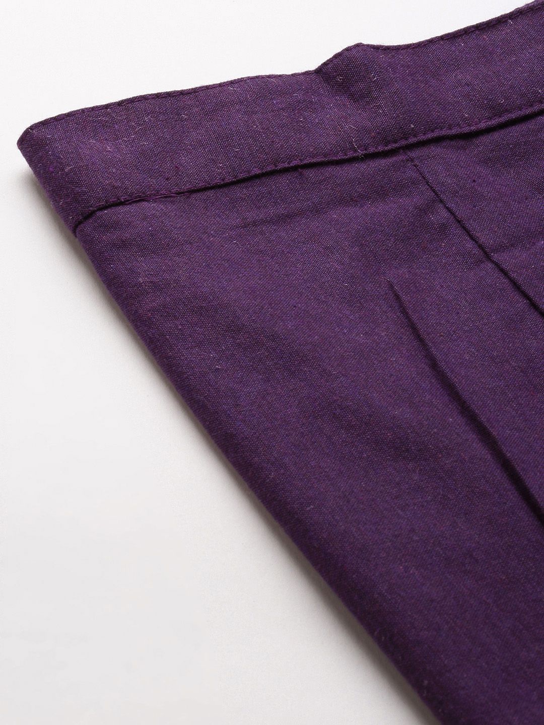 KALINI Women Violet Pure Cotton Kurta with Trousers